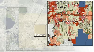 Mapa de los Sectores de Planificación